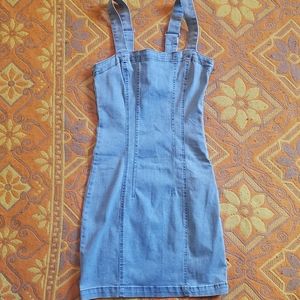 Denim pinafore dress